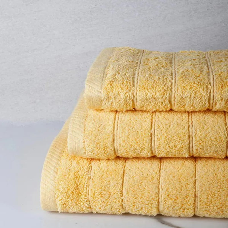 Σετ Βαμβακερές Πετσέτες Premium Κίτρινες