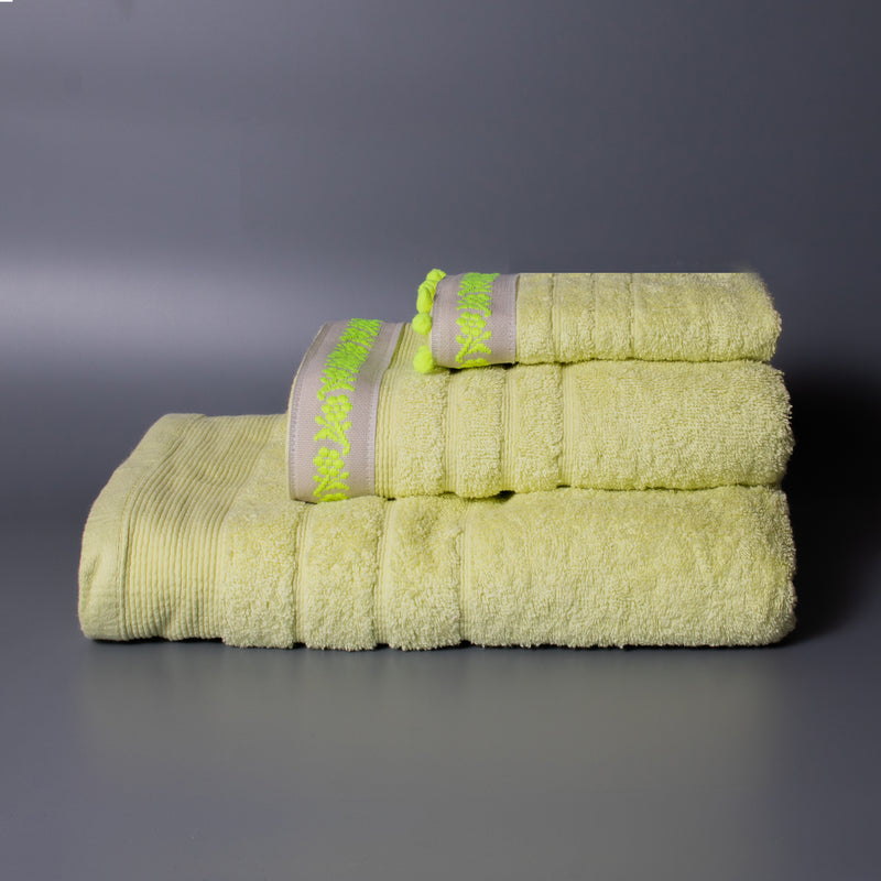 Σετ Βαμβακερές Χειροποίητες Πετσέτες Cotton Whim Κίτρινες