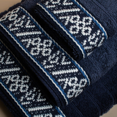 Βαμβακερή Χειροποίητη Πετσέτα Jowls Μπλε