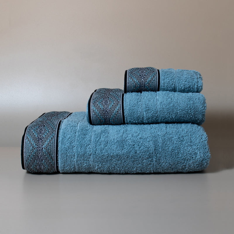 Βαμβακερή Χειροποίητη Πετσέτα Serpa Γαλάζια