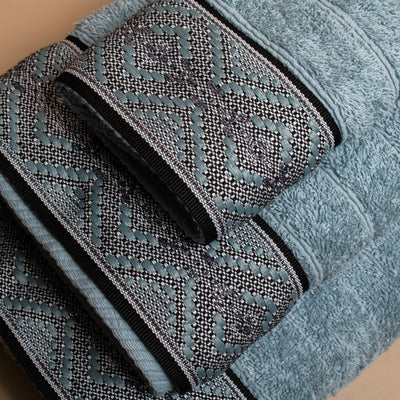 Βαμβακερή Χειροποίητη Πετσέτα Serpa Γαλάζια