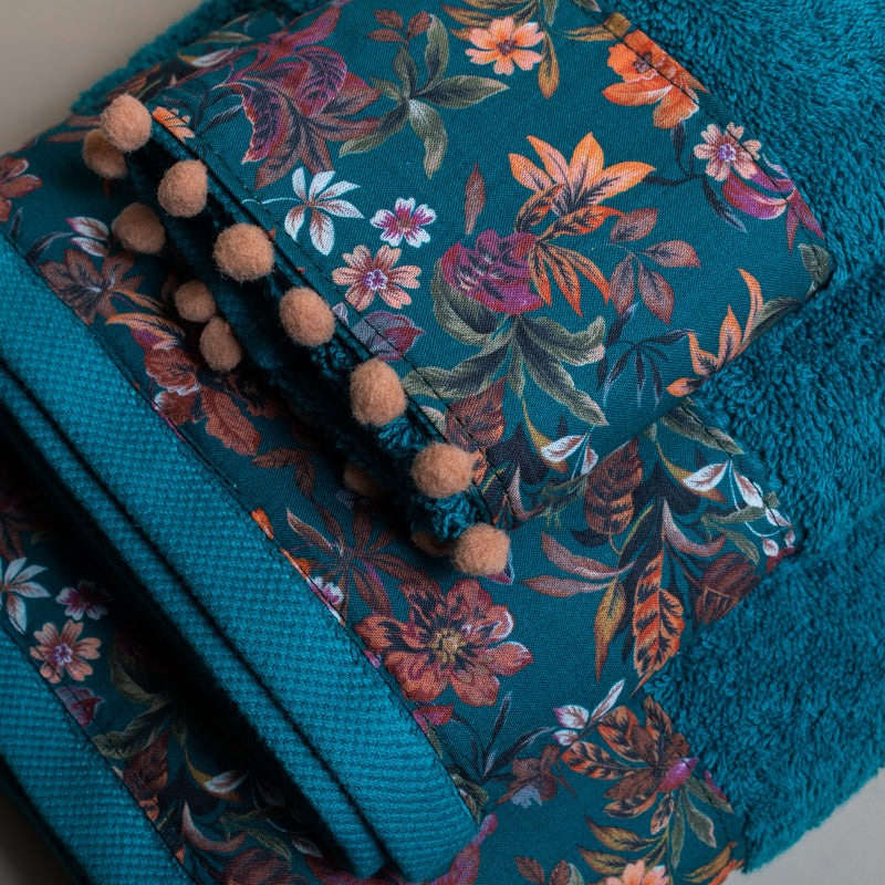 Βαμβακερή Χειροποίητη Πετσέτα Wilma Πετρόλ