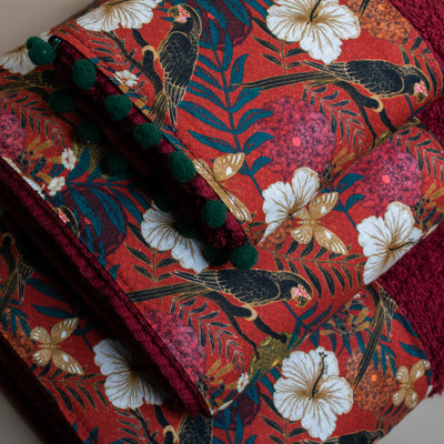 Βαμβακερή Χειροποίητη Πετσέτα Forest Μπορντό