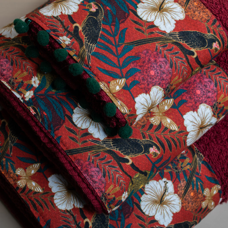 Βαμβακερή Χειροποίητη Πετσέτα Forest Μπορντό