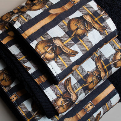 Βαμβακερή Χειροποίητη Πετσέτα Horsie Μαύρη