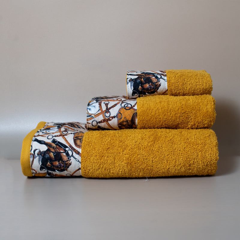 Βαμβακερή Χειροποίητη Πετσέτα Horsie Κίτρινη