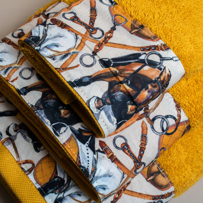 Βαμβακερή Χειροποίητη Πετσέτα Horsie Κίτρινη