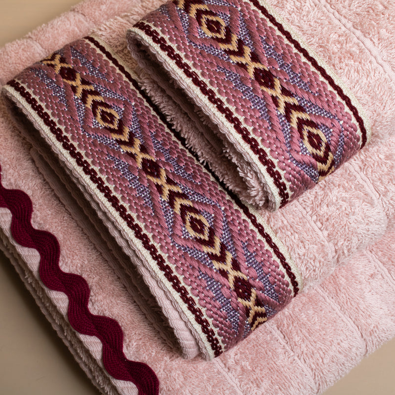 Βαμβακερή Χειροποίητη Πετσέτα Lima Ροζ