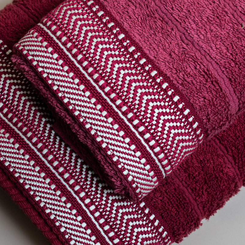 Βαμβακερή Χειροποίητη Πετσέτα Amly Μπορντό