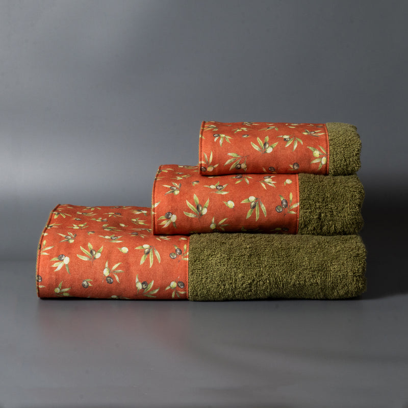 Σετ Βαμβακερές Χειροποίητες Πετσέτες Rimmel Πράσινες