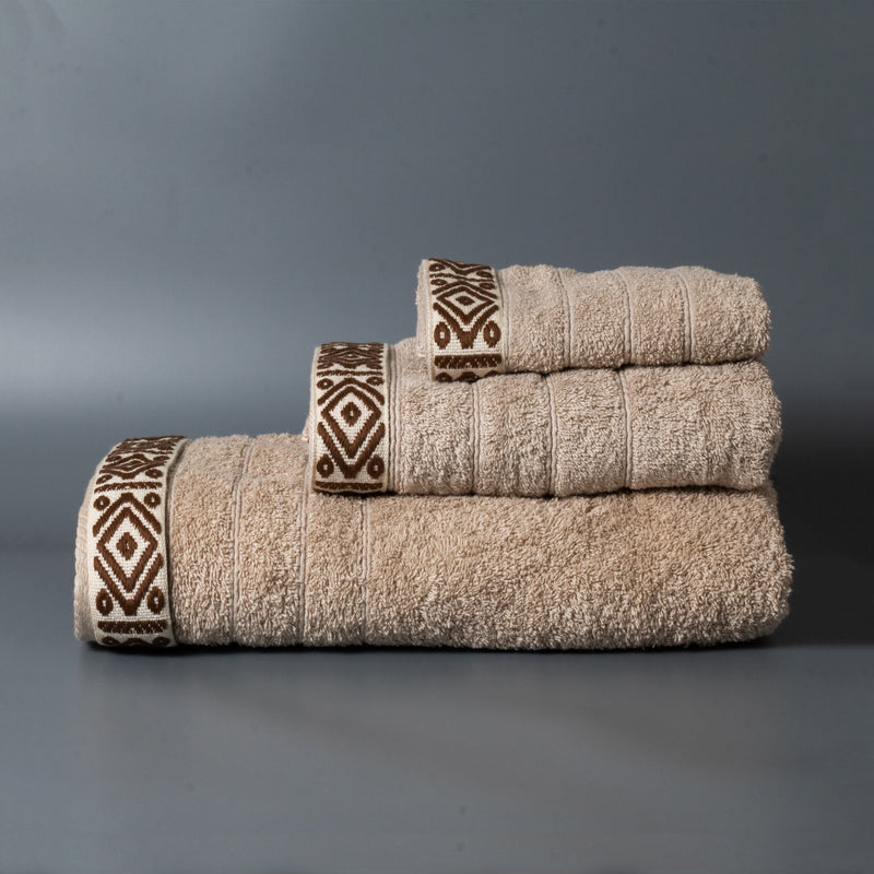 Σετ Βαμβακερές Χειροποίητες Πετσέτες Keiramel Μπεζ