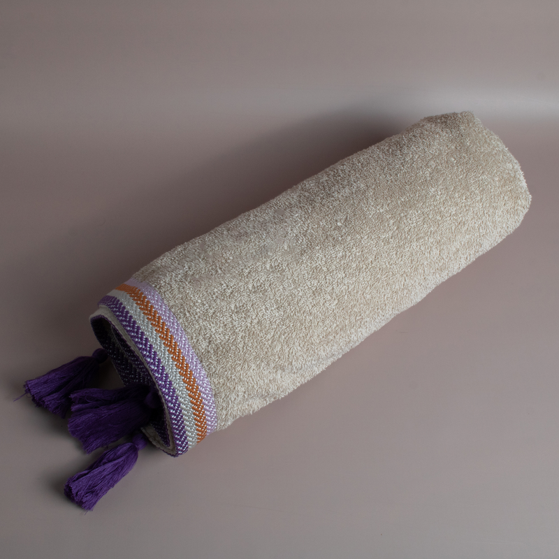 Πετσέτα Θαλάσσης Purple Knit Μπεζ