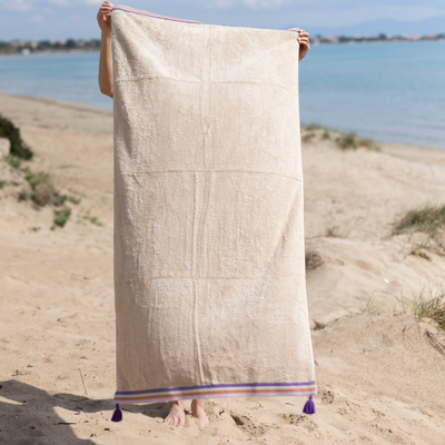 Πετσέτα Θαλάσσης Purple Knit Μπεζ