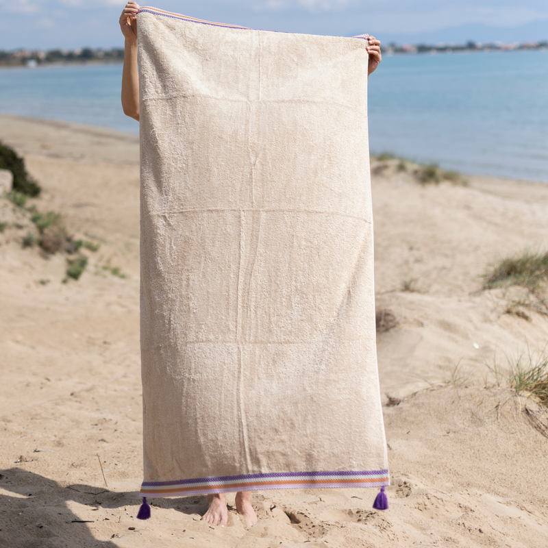 Πετσέτα Θαλάσσης Purple Knit Μπεζ