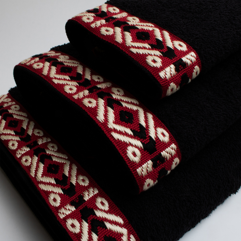 Σετ Βαμβακερές Πετσέτες Red Knit Μαύρες