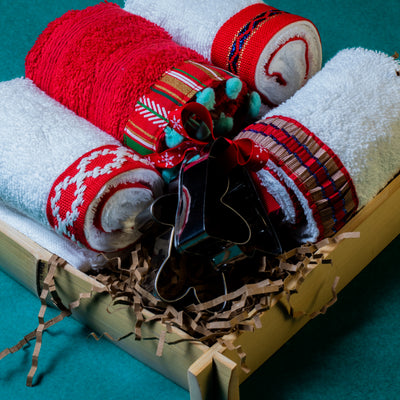 Giftbox Red Stripe (Σετ 4 Λαβέτες)