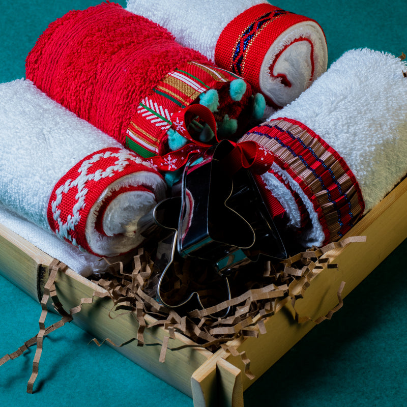 Giftbox Red Stripe (Σετ 4 Λαβέτες)