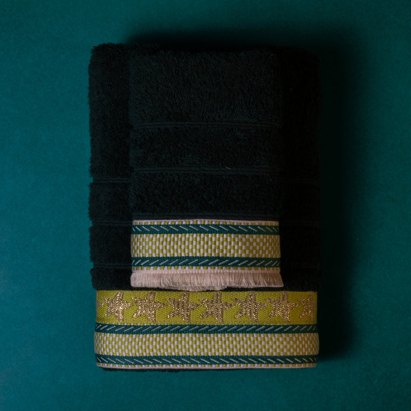 Σετ Βαμβακερές Χειροποίητες Πετσέτες Green Magic Πράσινες