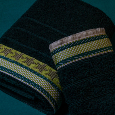 Σετ Βαμβακερές Χειροποίητες Πετσέτες Green Magic Πράσινες