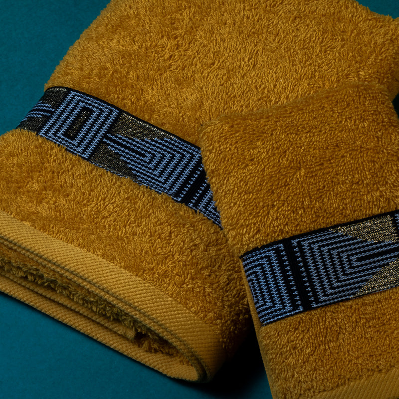 Σετ Βαμβακερές Χειροποίητες Πετσέτες Belaney Κίτρινες