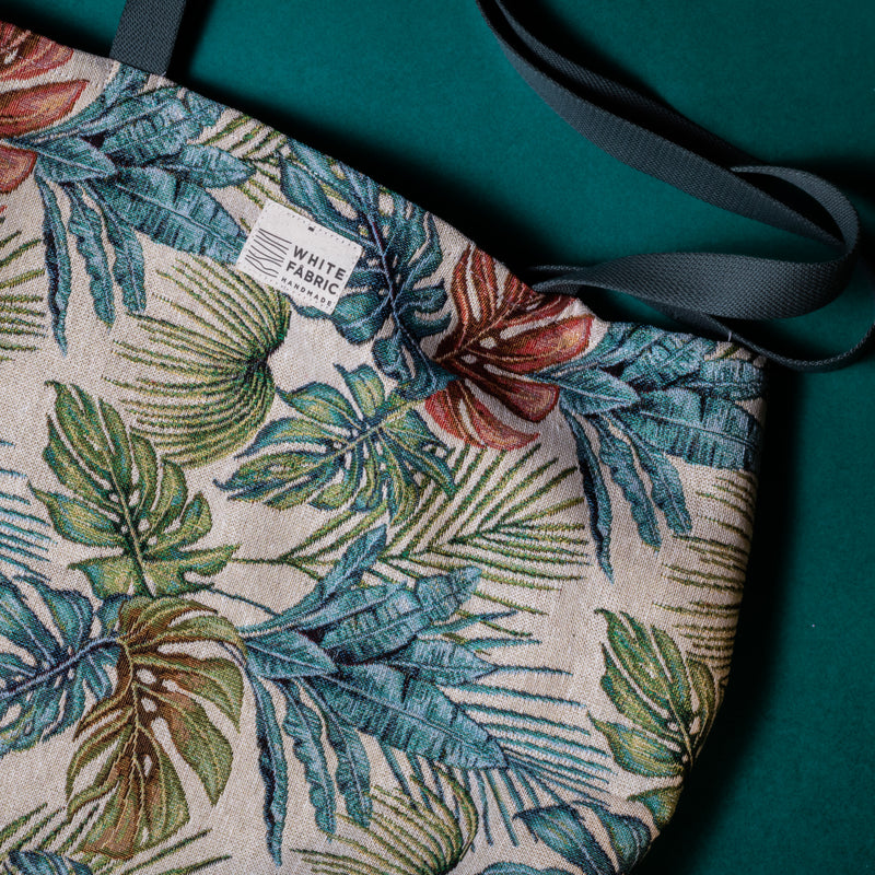 Χειροποίητη Βαμβακερή Τσάντα Palm Μπλε