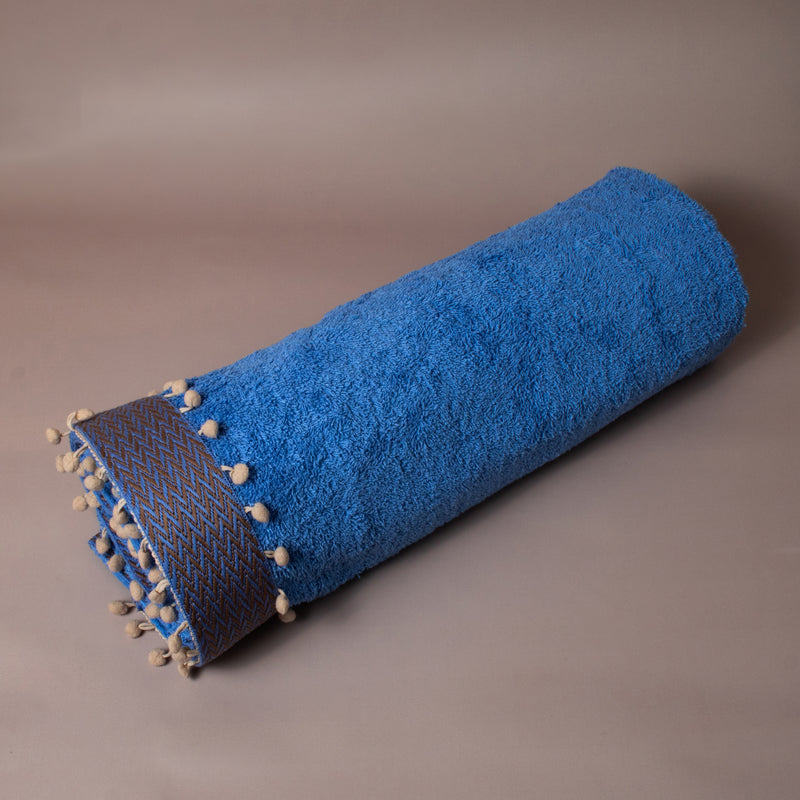 Πετσέτα Θαλάσσης Herringbone Blue Μπλε