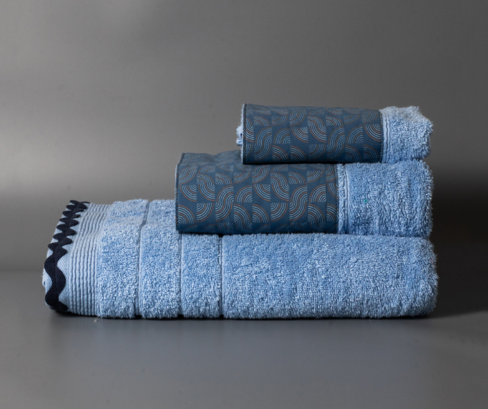 Βαμβακερή Χειροποίητη Πετσέτα Divel Μπλε