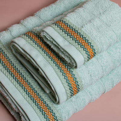 Βαμβακερή Χειροποίητη Πετσέτα Palm Knit Πράσινη