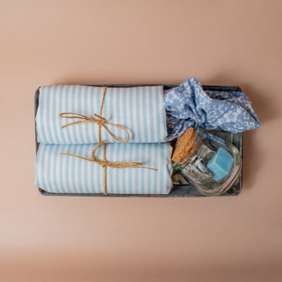 gift box white fabric kenya teal