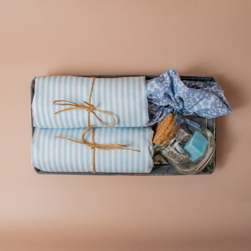 gift box white fabric kenya teal