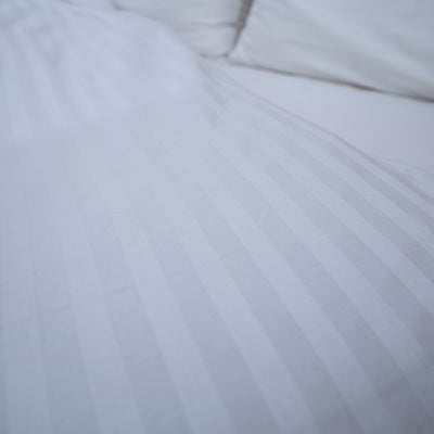 Σετ Σεντόνια Stripy White 100% Βαμβακοσατέν