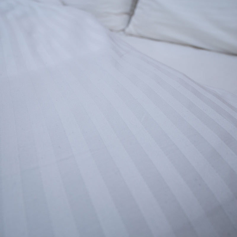 Σετ Σεντόνια Stripy White 100% Βαμβακοσατέν